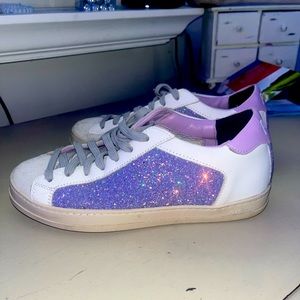 Size 36 Italian Leather P448 Sneakers worn once - have original box & bag.